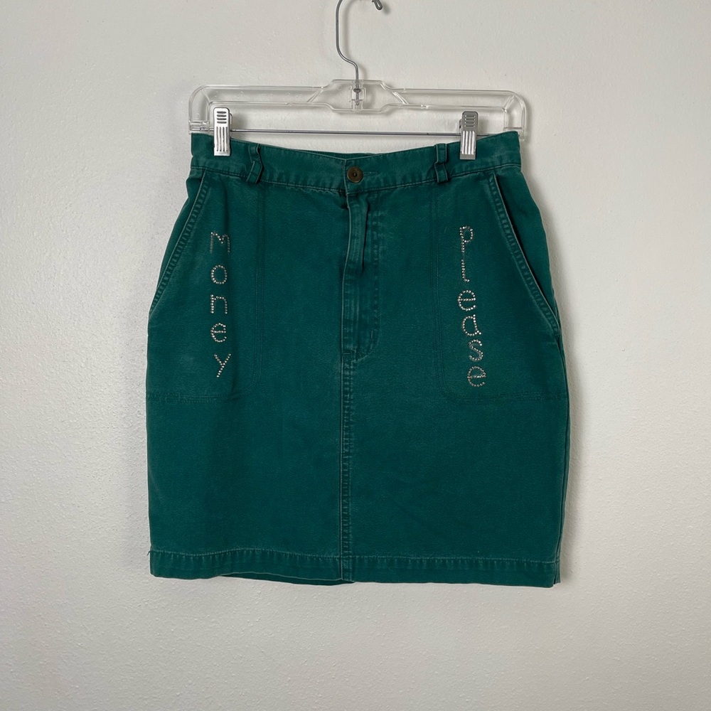 Teal Upcycled Gap Skirt Inspired by Parks and Recreation